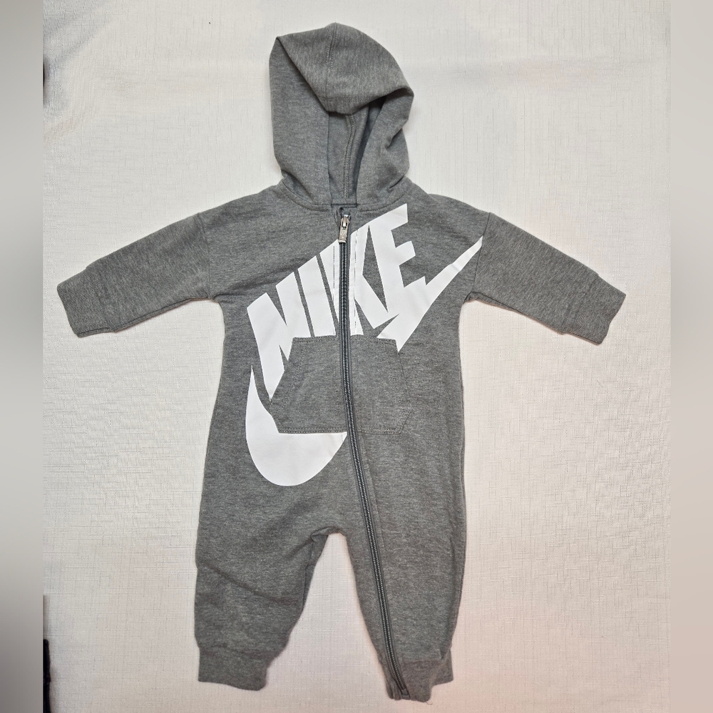 Nike Grey Hooded One-Piece with White Logo